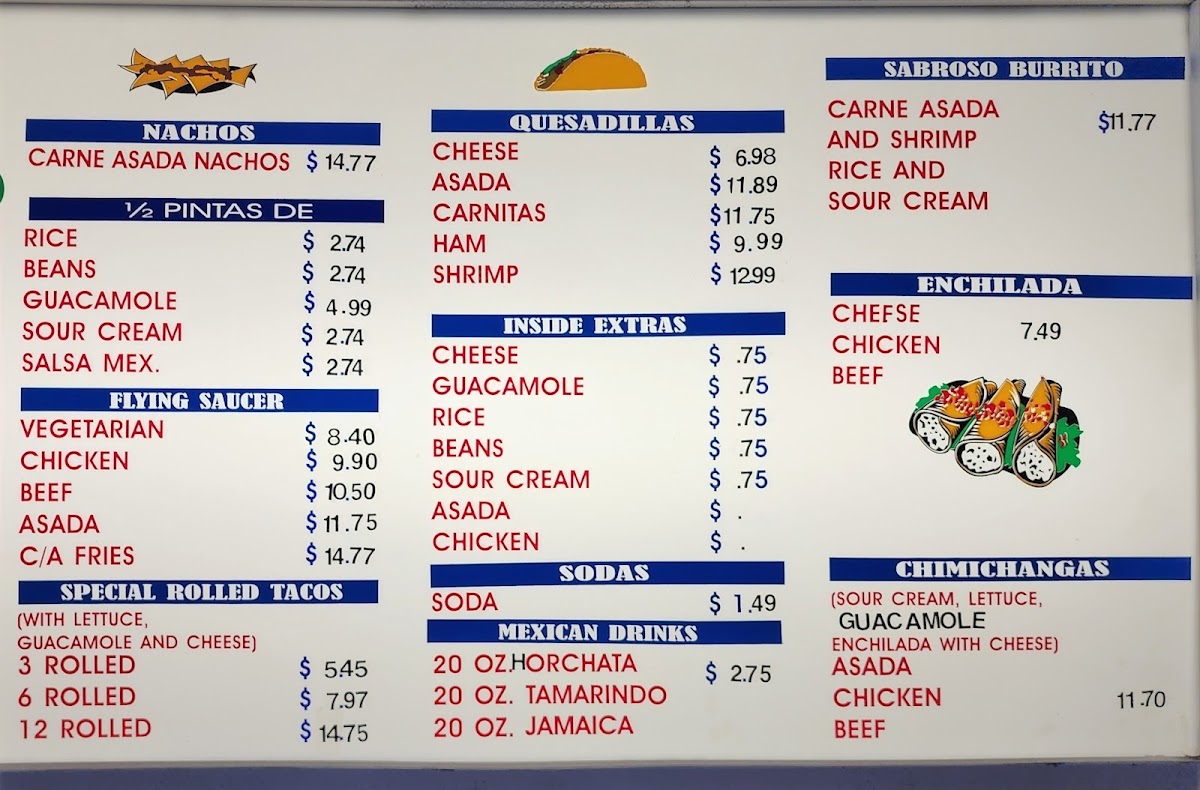 Ortiz's Taco Shop Menu - Image 1